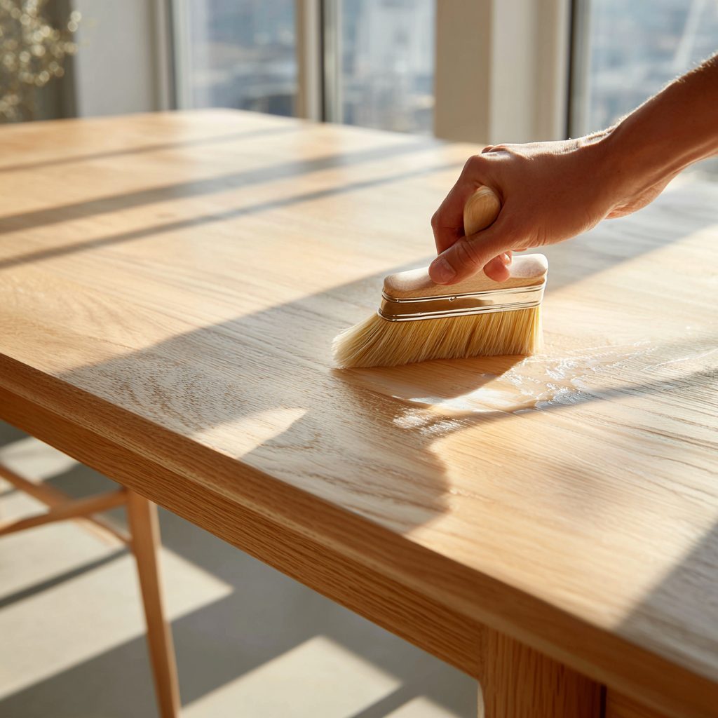 eiken tafel behandelen tegen vlekken